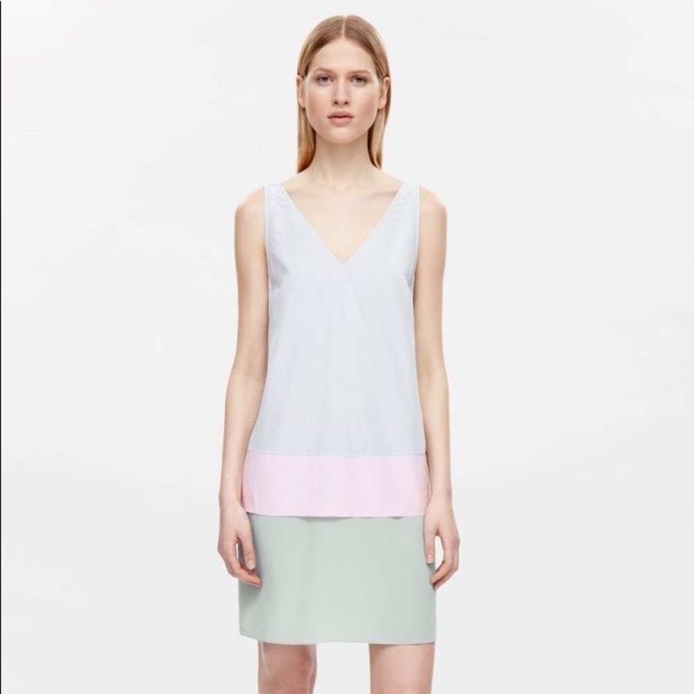 COS silk colour block shift dress